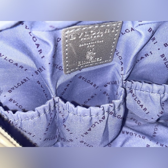 BVLGARI travel cosmetic bag silver NWOT designer case small size - Picture 8 of 11